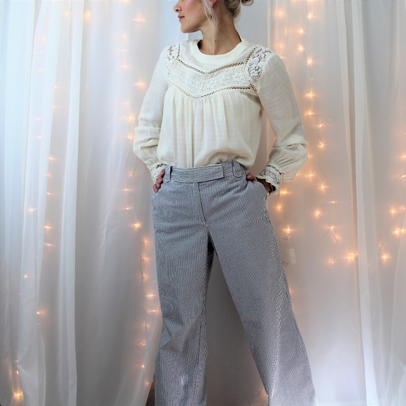 LOFT Pants - Ann Taylor LOFT Striped Cotton Pants Size 6